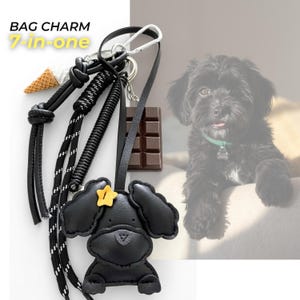 Custom Dog Bag Charm Keychain | Cavapoo, Frenchie, Dachshund Puppy Gift | Personalized Backpack Accessory
