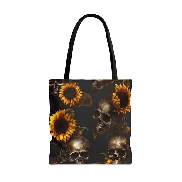 Skulls & Sunflowers Tote Bag (All Over Print)