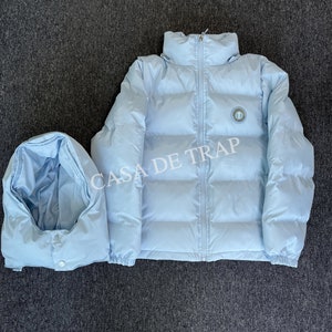 Trapstar Irongate Detachable Hooded Puffer Jacket in Blue image 4