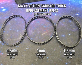 Maxx Action Garbage Truck Replacement Belts - 5 Pack | Flexible TPE Replacement Parts