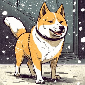 AI-Generated Shiba Inu Comic Art Print - Multiple Sizes
