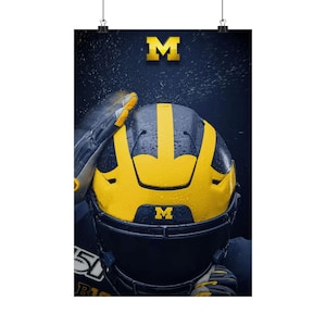 Michigan Football Vertical Posters for Fans, Wall Art, Michigan Dorm Decor, Gift for Sports Lovers, Go Blue, University of Michigan.