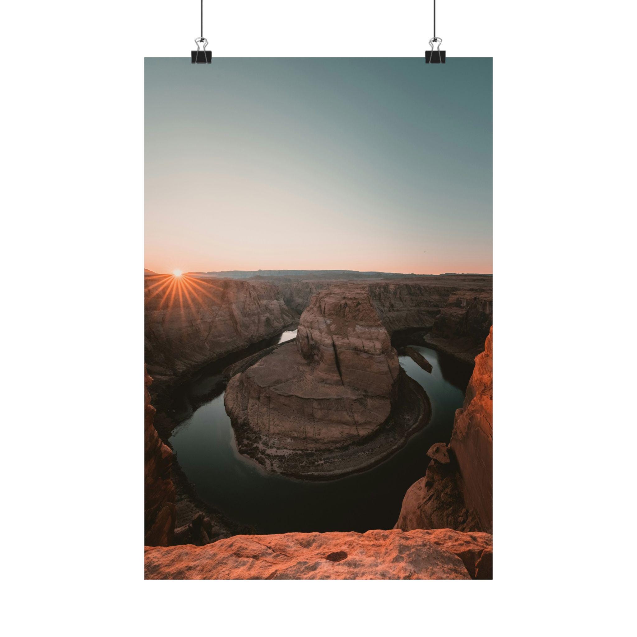 Grand Canyon Sunset Vertical Poster, Matte Wall Art Print, Horseshoe Bend Scenery Decoration, Landscape Nature Photography, Southwest Desert