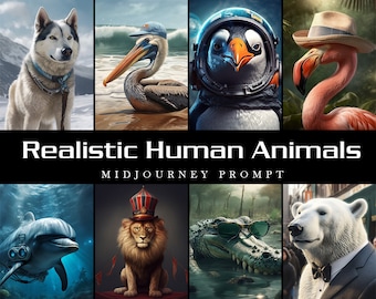 AI Professional Midjourney Prompt High Quality Hyper Realistic Humanized Animals, Midjourney AI Art, Customizable Best Midjourney Prompt