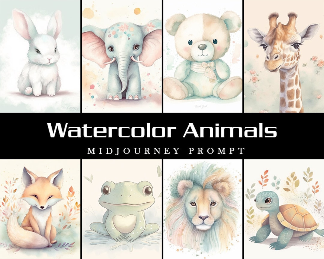 AI Professional Midjourney Prompt High Quality Watercolor Animals ...
