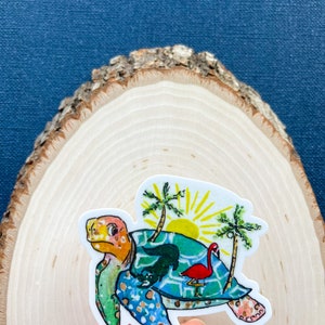 Sticker aquarelle tortue de mer - Sticker Floride - Sticker amoureux de la nature - Sticker vinyle découpé