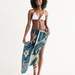 All-Over Print Swim Cover Up Hibiscus Sunset| Stylish & Lightweight
