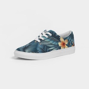 Women&#039;s Lace Up Canvas Shoe  Hibiscus Sunset