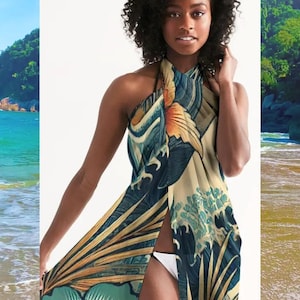 All-Over Print Swim Cover Up Sunset Wave Serenade| Stylish & Lightweight