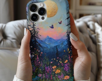 Floral Artistic Mosaic Boho Phone Case, Aesthetic Wildflower Nature Case, Flowers Cover, iPhone 16 15 14 13 12 11, Galaxy S24 S23 S22 S21
