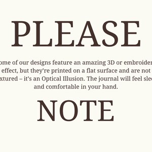 May include: Text on a cream-colored background reads "PLEASE" above a paragraph explaining the design's 3D or embroidery effect, which is printed on a flat surface. Below, the word "NOTE" is displayed.