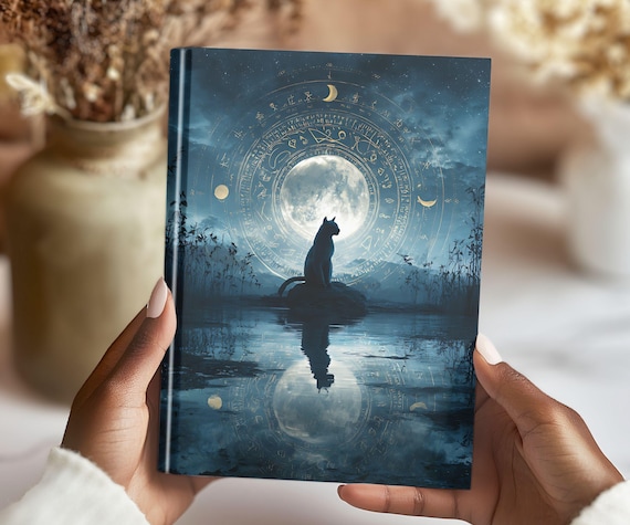 Celestial Gift, Astrology Lover Gift, Black Cat Lover Gift, Gift For Cat Mom, Gift For Cat Owner, Witch Journal, Stars Galaxy Notebook 25