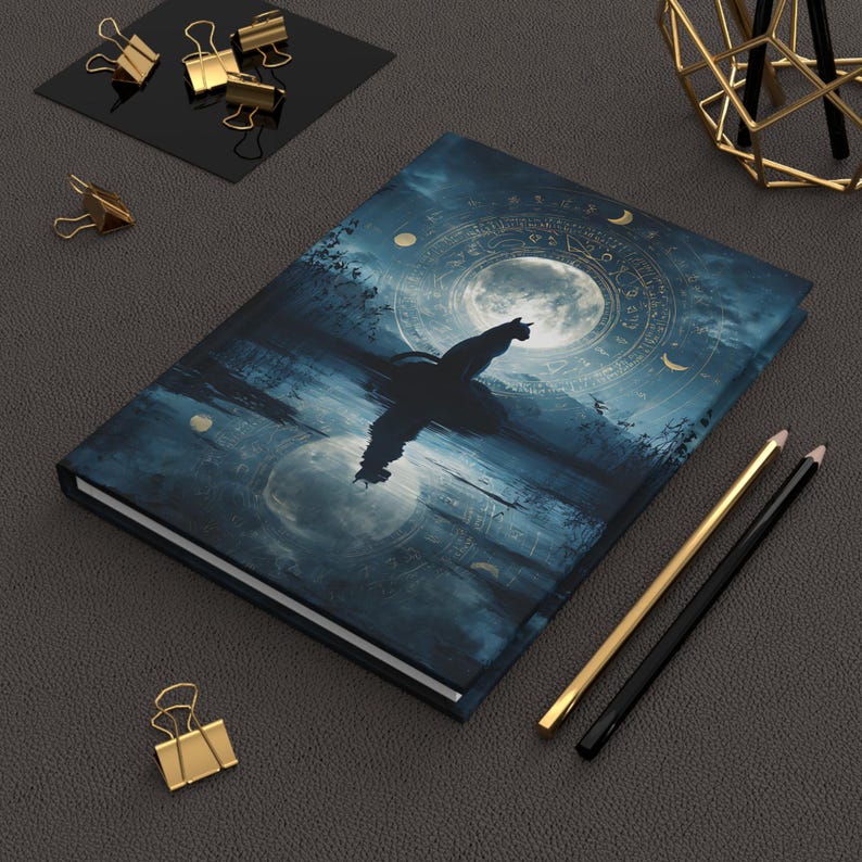 Celestial Gift, Astrology Lover Gift, Black Cat Lover Gift, Gift For Cat Mom, Gift For Cat Owner, Witch Journal, Stars Galaxy Notebook 25 image 9