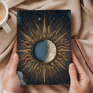 Celestial Sun & Moon Journal: Blue and Gold Astrology Notebook ...