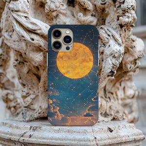 Celestial Phone Case, Sun and Stars Mystical Constellation Tough Phone Case for Galaxy Phone Cover for iPhone 16 15 14 13 12 iPhone 16 Case