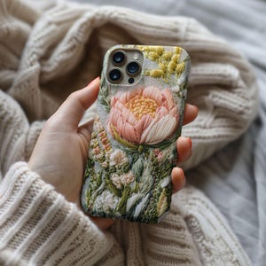 Wildflower Phone Case, 3D Floral Case, Vintage Phone Case For iPhone 16 15 14 13 12 11, Galaxy S23 S24 S23 S21 Cover, Winter Holiday Case