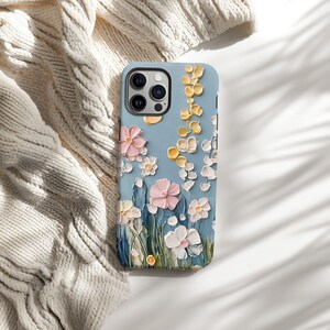 Wildflower Phone Case, Floral Case, Flowers Phone Cover, 3D Stained Glass Case, Winter Case iPhone 16 15 14 13 12 11 Galaxy S24 S23 S22 S21