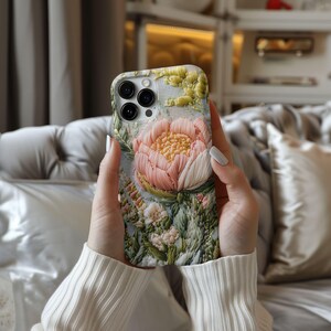 Wildflower Phone Case, 3D Floral Case, Vintage Phone Case For iPhone 16 15 14 13 12 11, Galaxy S23 S24 S23 S21 Cover, Winter Holiday Case