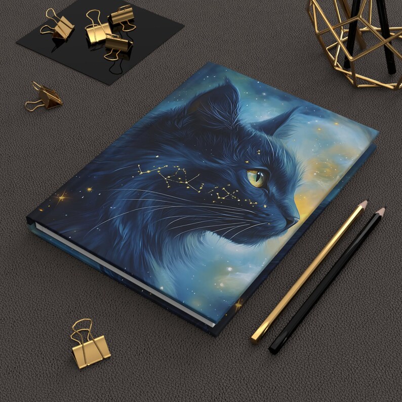 Celestial Gift, Astrology Lover Gift, Black Cat Lover Gift, Gift For Cat Mom, Gift For Cat Owner, Witch Journal, Stars Galaxy Notebook 16 image 7