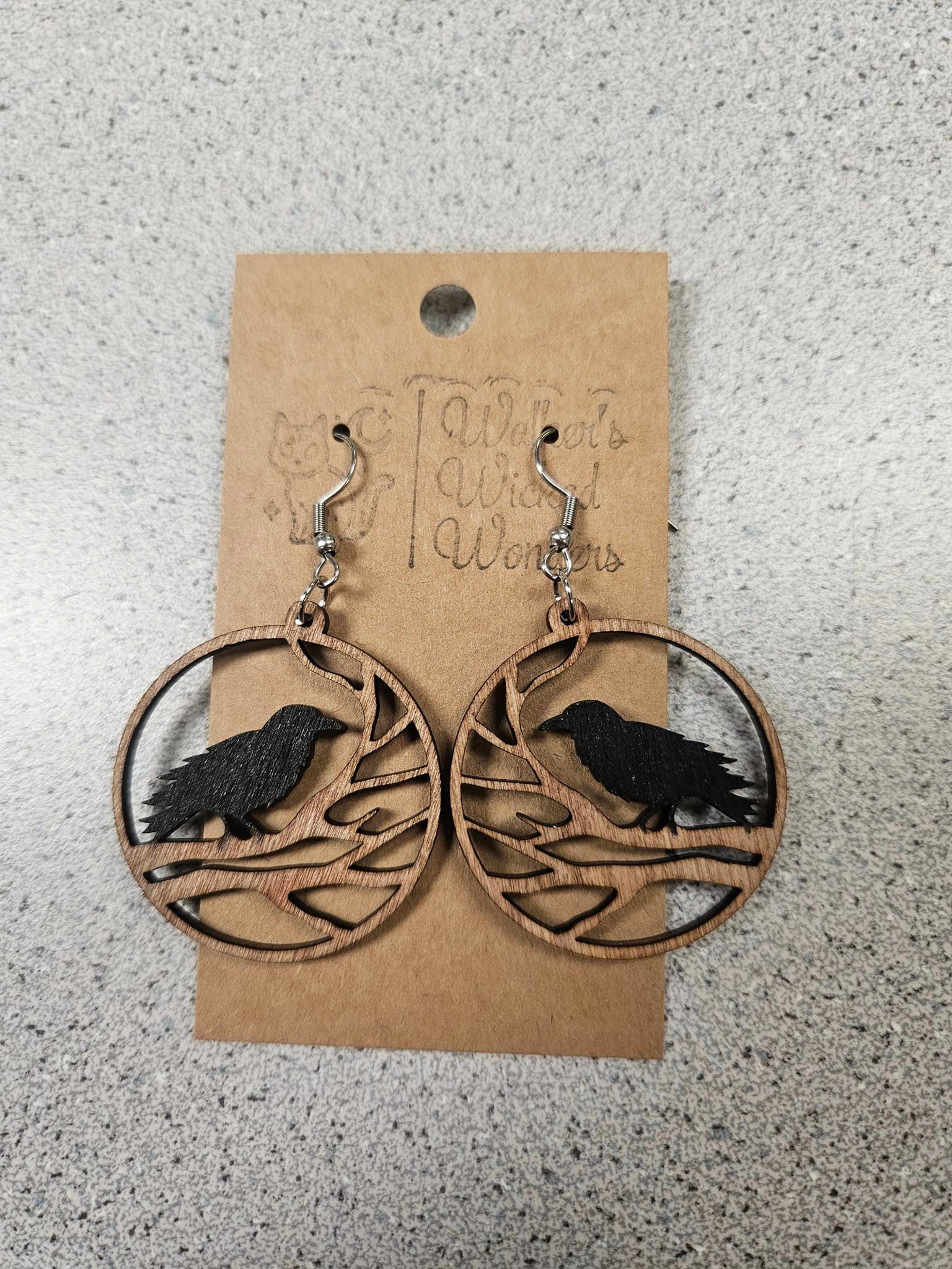 Crows and Owl Earrings