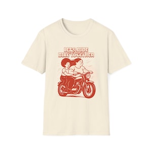 Lesbian Let&#39;s Ride Together T-shirt, queer shirt, lesbian shirt, lgbt shirt, queer art, bi pride, lesbian art, sapphic art, Gay tee, Biker,