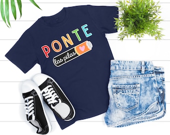 Camicia Ponte las Pilas - Camicia insegnante di spagnolo - Regalo insegnante di spagnolo - Maestra de Español - Camicia insegnante bilingue - Maestra Bilin