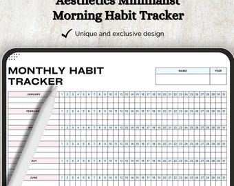 Monthly Habit Tracker Journal, Habit Planner, Goal Tracker, Wellness Tracker, Progress Tracker, Habit Monitor, Wellness Journal