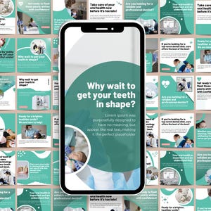 Dental Clinic Instagram Template, Dental Marketing Social Media Graphics, Dental Office Branding, Dental Instagram Posts and Stories