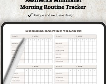 Morning Routine Planner, Daily Habit Tracker, Goal Setting Tracker, Productivity Journal, Self-Care Gift, Wellness Gift, Self-Care Planner