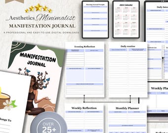 Manifestation Journal, Law of Attraction Notebook, Gratitude Journal, Positive Affirmations, Spiritual Diary, Manifesting Tools