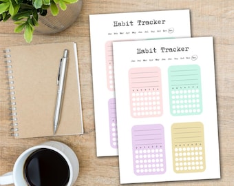 Colorful Habit Tracker Planner, Daily Planner, Goal Tracker, Habit Journal, Productivity Planner, Goal Setting, Productivity Organizer