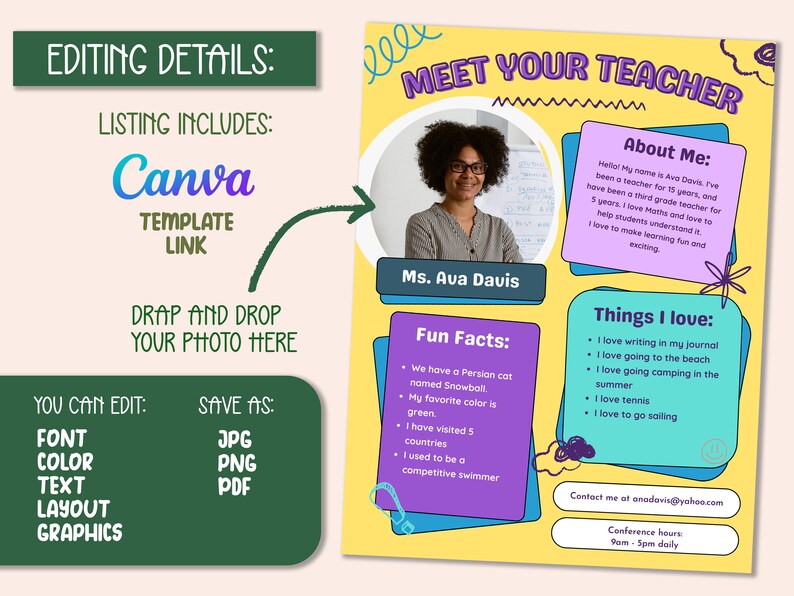 Meet Your Teacher Printable Template Meet and Greet 8.5 X 11 Printable ...
