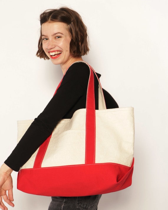 ★日本の職人技★ Neighborhood Day Pattern Sewing Bag Tote Canvas Tote, Clothing