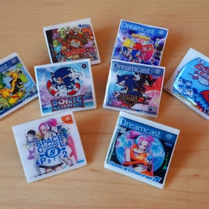 Sega Dreamcast Game Art Pin Badges, Sonic the Hedgehog, Space Channel 5, Jet Set Radio, Sonic Adventure - Cute Gift Gaming Retro Birthday