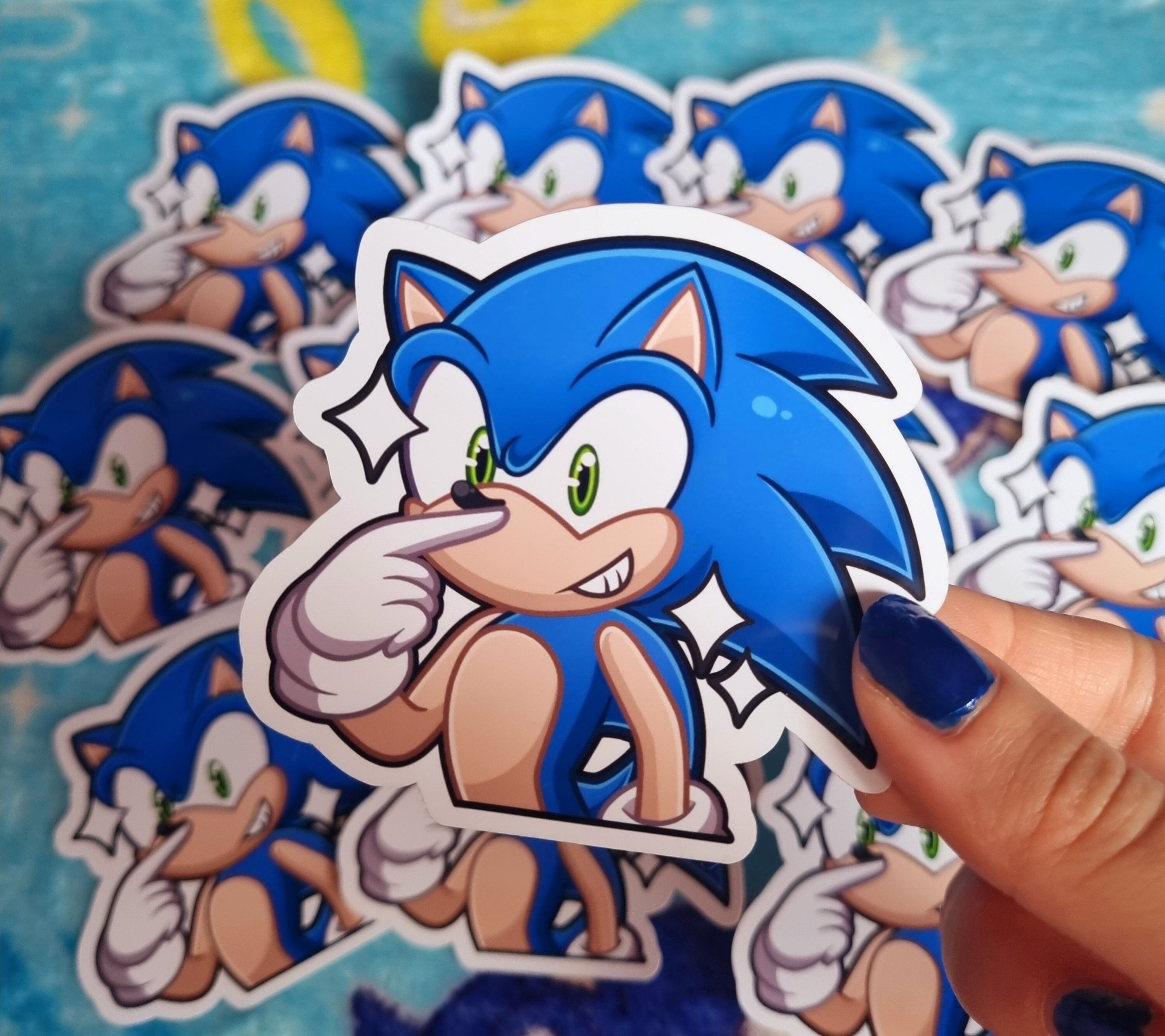 Sonic the Hedgehog Sticker Pack Kids, Blue Hedgehog Skateboard Stickers,  Sonic Video Game Water Bottles & Laptop Stickers Set Waterproof 