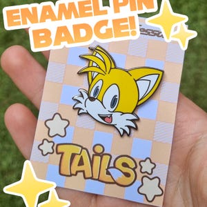 Miles Tails Prower - Hard Enamel Pin Badge - Sonic The Hedgehog - Tails The Fox - Gift Girls Boys Birthday Gaming Sega
