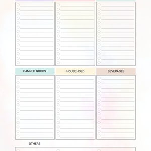 Everyday shopping list