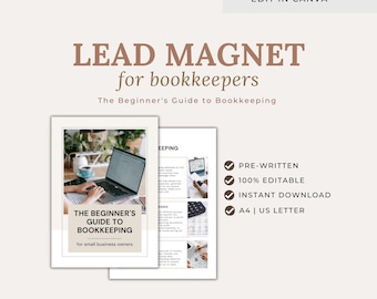 Bookkeeper Lead Magnet: Editable Canva Template (Digital Download)