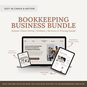Bookkeeping Business Bundle: Client Portal, Website & Pricing Guide (Digital Download)