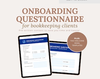 Bookkeeping Client Onboarding Form : Editable Intake Form for Accountants, Bookkeepers & CPAs
