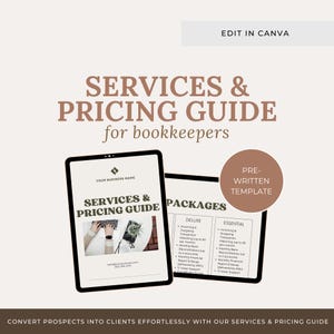 Bookkeeper Services & Pricing Guide Canva Template