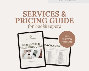 Bookkeeper Services & Pricing Guide Canva Template