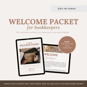 Bookkeeper Client Welcome Packet Template: Minimalist Canva Guide