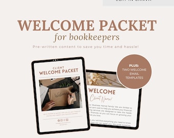 Bookkeeper Client Welcome Packet Template: Minimalist Canva Guide