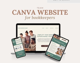 Canva Website Template for Bookkeepers: Business Landing Page (Digital Download)