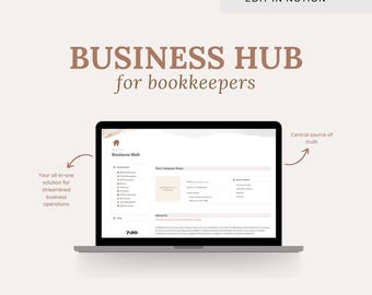 Bookkeeping Notion Hub Template Small Business Wiki Minimalist Dashboard Knowledge Management Database