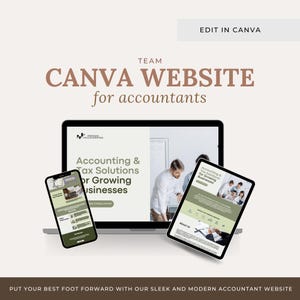Modelo de site para contador Canva: página de destino para contabilidade (guia em PDF incluso)