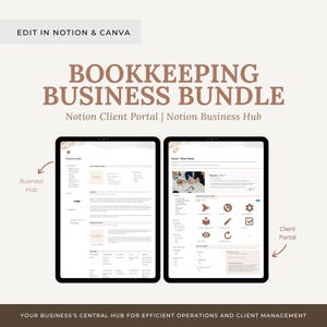Paquete de contabilidad de Notion: Portal del cliente y centro de negocios
