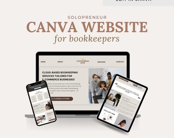 Canva Website Template: Bookkeeper Landing Page (Digital Download)