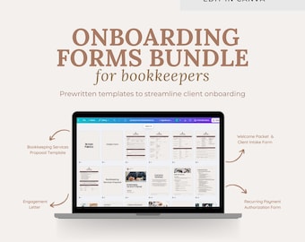 Bookkeeper Client Onboarding Forms: Canva Template Bundle (Digital Download)